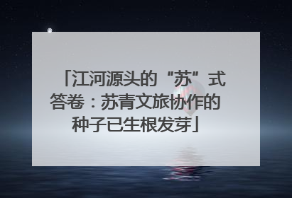 江河源头的“苏”式答卷：苏青文旅协作的种子已生根发芽
