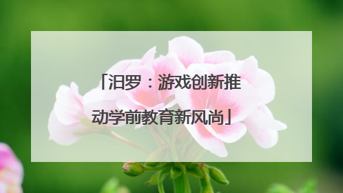 汨罗：游戏创新推动学前教育新风尚