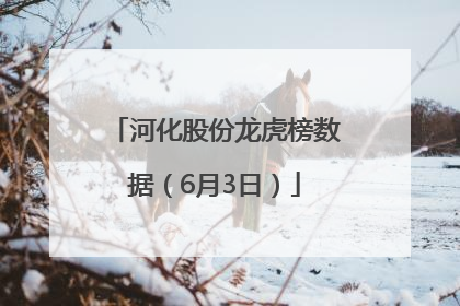 河化股份龙虎榜数据（6月3日）
