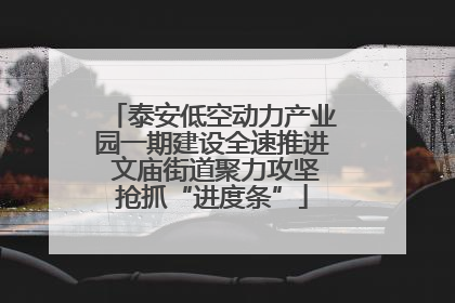 泰安低空动力产业园一期建设全速推进 文庙街道聚力攻坚抢抓“进度条”
