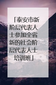 泰安市新阶层代表人士参加全省新的社会阶层代表人士培训班