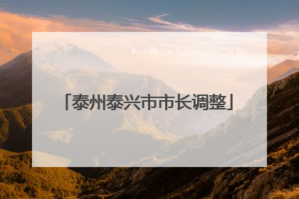 泰州泰兴市市长调整