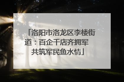 洛阳市洛龙区李楼街道：百企千店齐拥军 共筑军民鱼水情