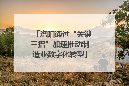 洛阳通过“关键三招”加速推动制造业数字化转型