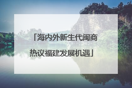海内外新生代闽商热议福建发展机遇