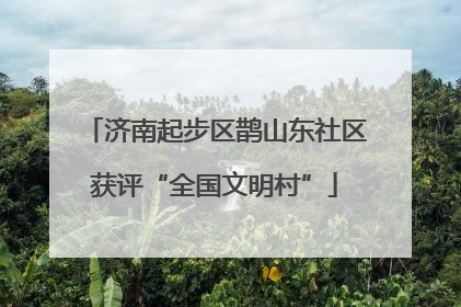 济南起步区鹊山东社区获评“全国文明村”