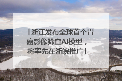浙江发布全球首个胃癌影像筛查AI模型，将率先在浙皖推广