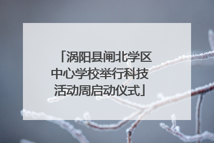 涡阳县闸北学区中心学校举行科技活动周启动仪式