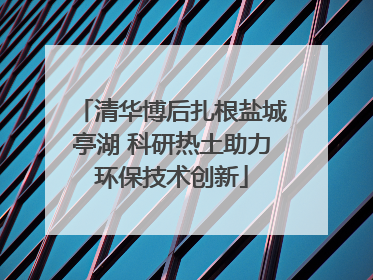 清华博后扎根盐城亭湖 科研热土助力环保技术创新