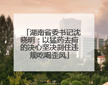 湖南省委书记沈晓明：以猛药去疴的决心坚决刹住违规吃喝歪风