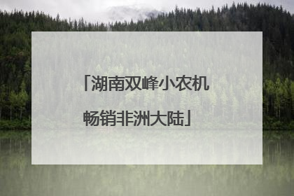 湖南双峰小农机畅销非洲大陆