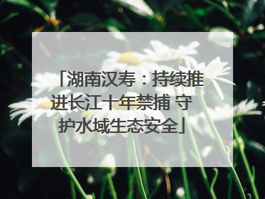 湖南汉寿：持续推进长江十年禁捕 守护水域生态安全