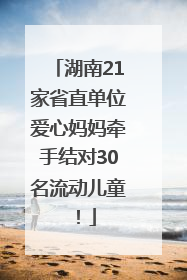 湖南21家省直单位爱心妈妈牵手结对30名流动儿童！