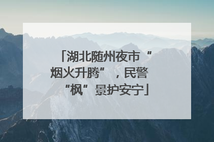 湖北随州夜市“烟火升腾”，民警“枫”景护安宁