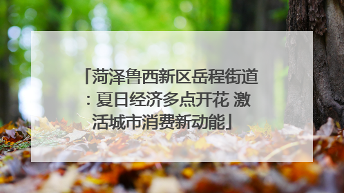 菏泽鲁西新区岳程街道：夏日经济多点开花 激活城市消费新动能
