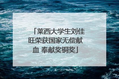 莱西大学生刘佳旺荣获国家无偿献血 奉献奖铜奖