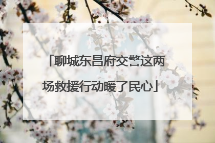 聊城东昌府交警这两场救援行动暖了民心
