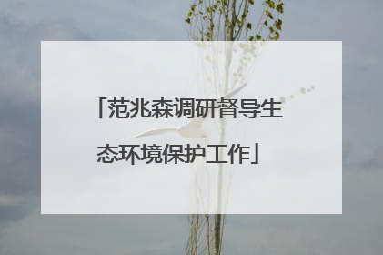 范兆森调研督导生态环境保护工作