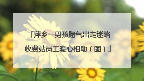 萍乡一男孩赌气出走迷路 收费站员工暖心相助（图）
