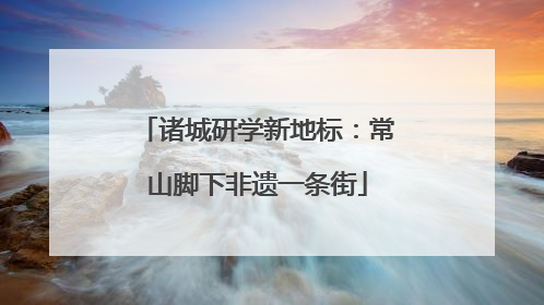 诸城研学新地标：常山脚下非遗一条街