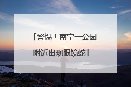 警惕！南宁一公园附近出现眼镜蛇