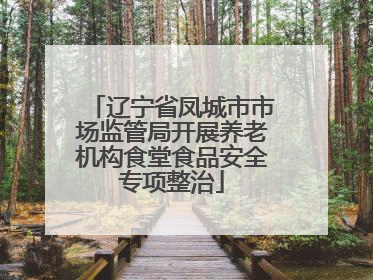 辽宁省凤城市市场监管局开展养老机构食堂食品安全专项整治