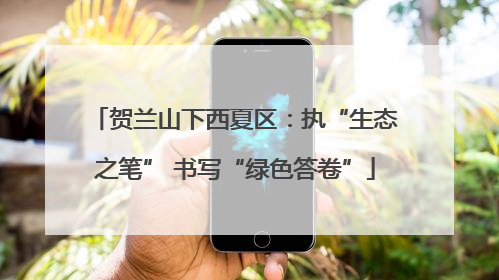 贺兰山下西夏区：执“生态之笔” 书写“绿色答卷”