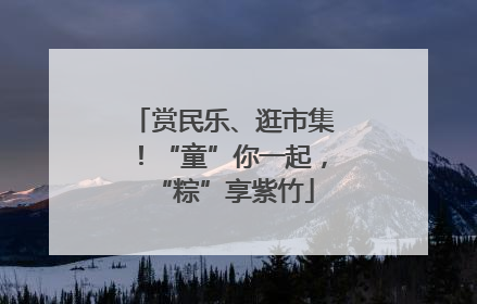 赏民乐、逛市集！“童”你一起，“粽”享紫竹