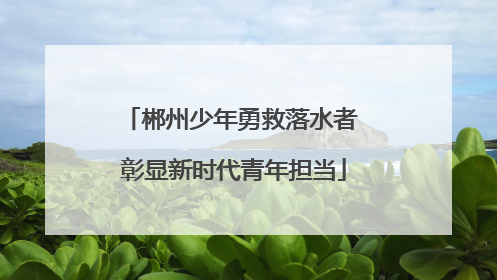 郴州少年勇救落水者 彰显新时代青年担当