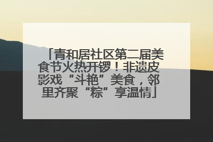 青和居社区第二届美食节火热开锣！非遗皮影戏“斗艳”美食，邻里齐聚“粽”享温情