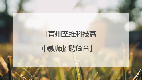 青州圣维科技高中教师招聘简章