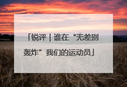 锐评｜谁在“无差别轰炸”我们的运动员