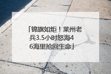 锦旗如炬！莱州老兵3.5小时怒海46海里抢回生命