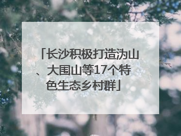 长沙积极打造沩山、大围山等17个特色生态乡村群