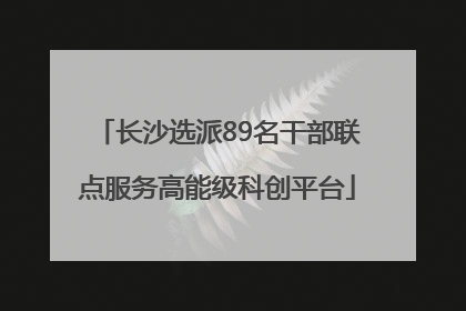长沙选派89名干部联点服务高能级科创平台