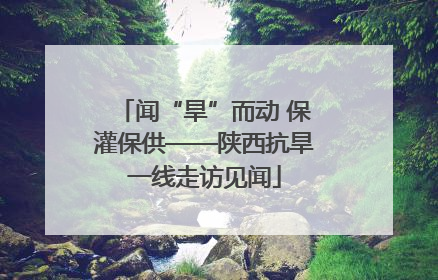 闻“旱”而动 保灌保供——陕西抗旱一线走访见闻