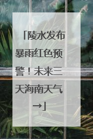 陵水发布暴雨红色预警！未来三天海南天气→