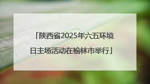 陕西省2025年六五环境日主场活动在榆林市举行