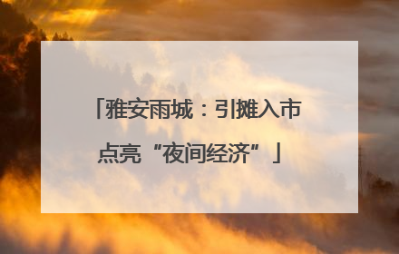雅安雨城：引摊入市 点亮“夜间经济”