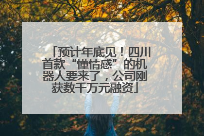 预计年底见！四川首款“懂情感”的机器人要来了，公司刚获数千万元融资