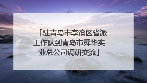 驻青岛市李沧区省派工作队到青岛市舜华实业总公司调研交流