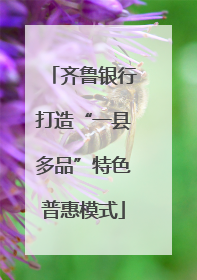 齐鲁银行打造“一县多品”特色普惠模式
