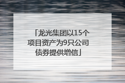 龙光集团以15个项目资产为9只公司债券提供增信