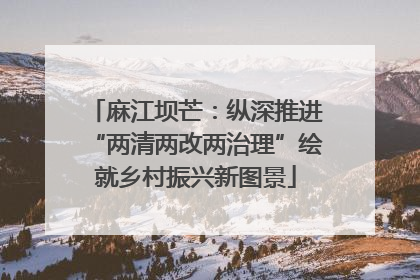 麻江坝芒：纵深推进“两清两改两治理”绘就乡村振兴新图景
