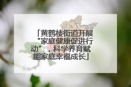 黄鹤楼街道开展“家庭健康促进行动”，科学养育赋能家庭幸福成长