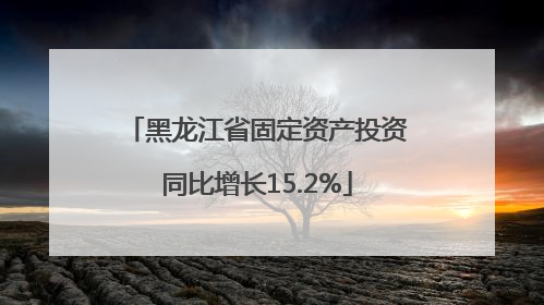 黑龙江省固定资产投资同比增长15.2%
