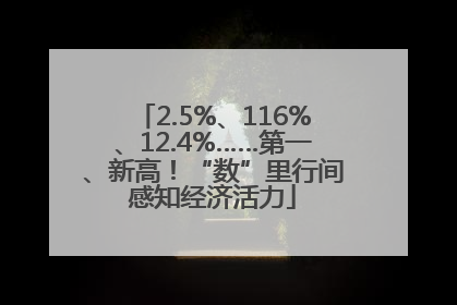 2.5%、116%、12.4%……第一、新高！“数”里行间感知经济活力