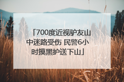 700度近视驴友山中迷路受伤 民警6小时摸黑护送下山