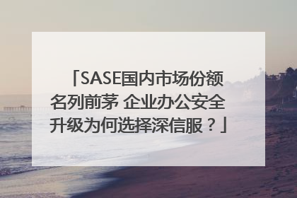 SASE国内市场份额名列前茅 企业办公安全升级为何选择深信服？